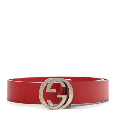 red Gucci belts silver buckle